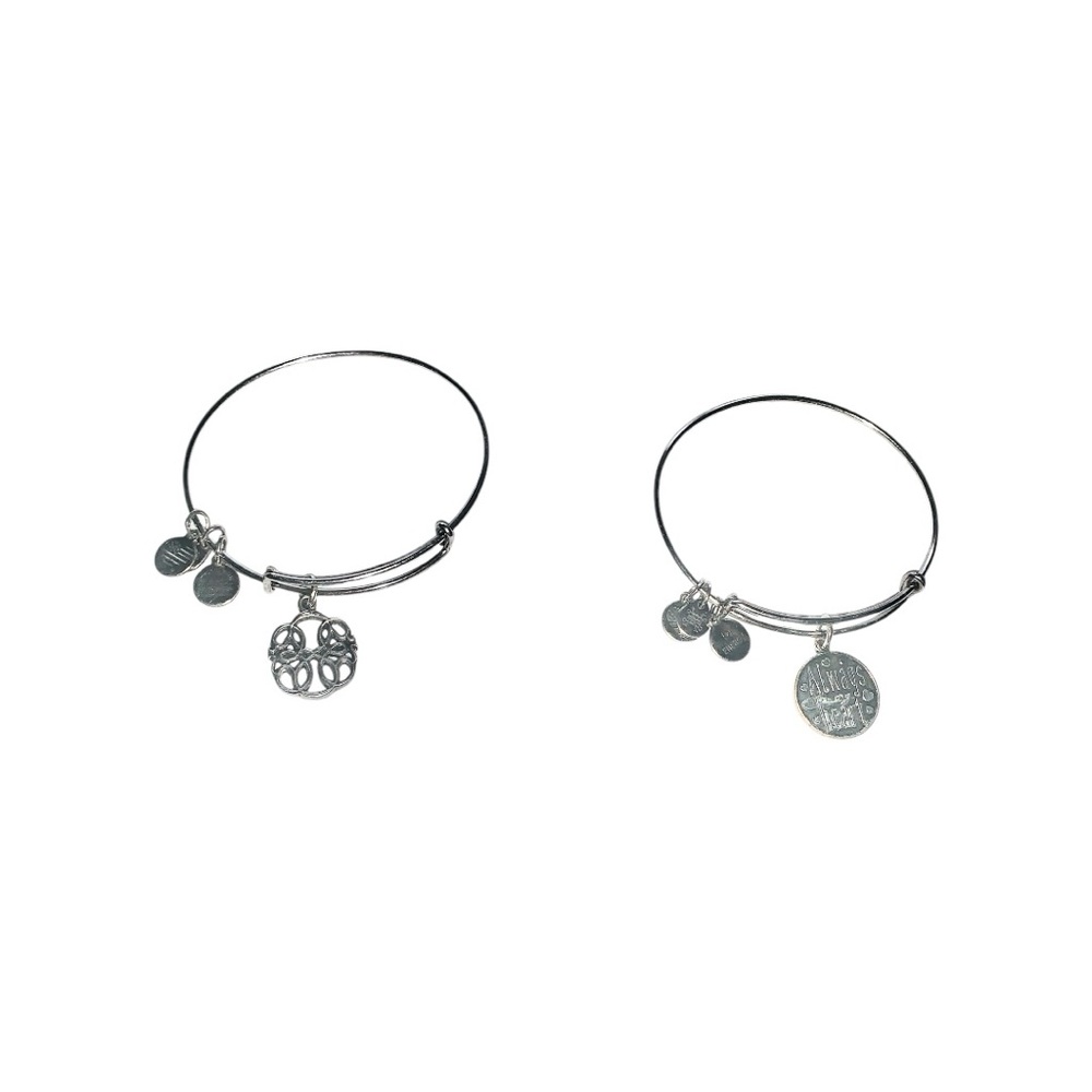 Alex and Ani Silver Bracelet w/ Charms (Bundle)